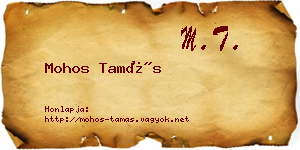 Mohos Tamás névjegykártya